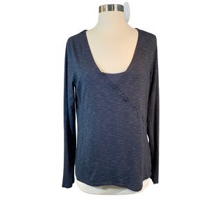 Horny Toad Smokey Charcoal Gray Long Sleeve Pullover Top Sz L (BH)